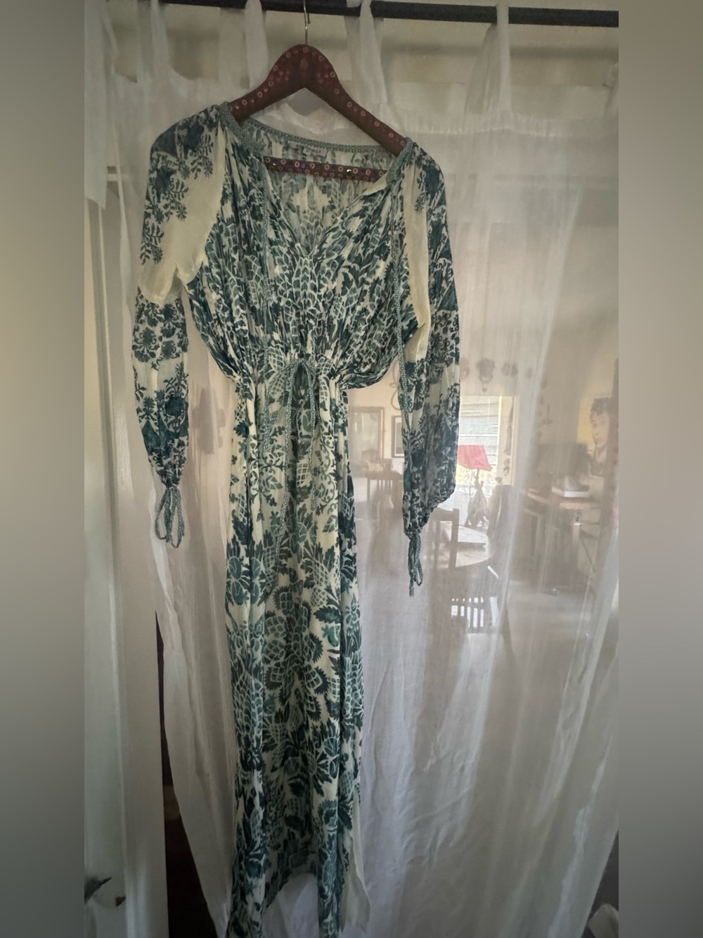 D’Ascoli Boho Maxi Dress in blue Floral Print